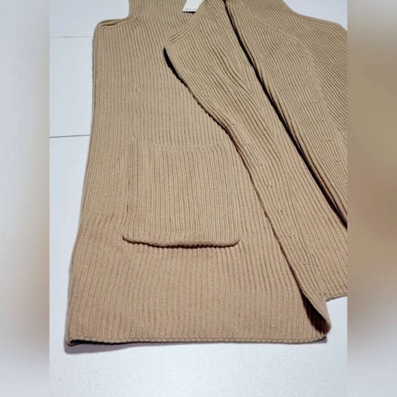 SPLENDID JULIET Sweater Open Front Sleeveless Knit Long Cardigan Tan Small New - Picture 7 of 11